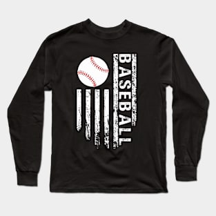 American Flag Baseball Team for Men Boys Girls Women Long Sleeve T-Shirt